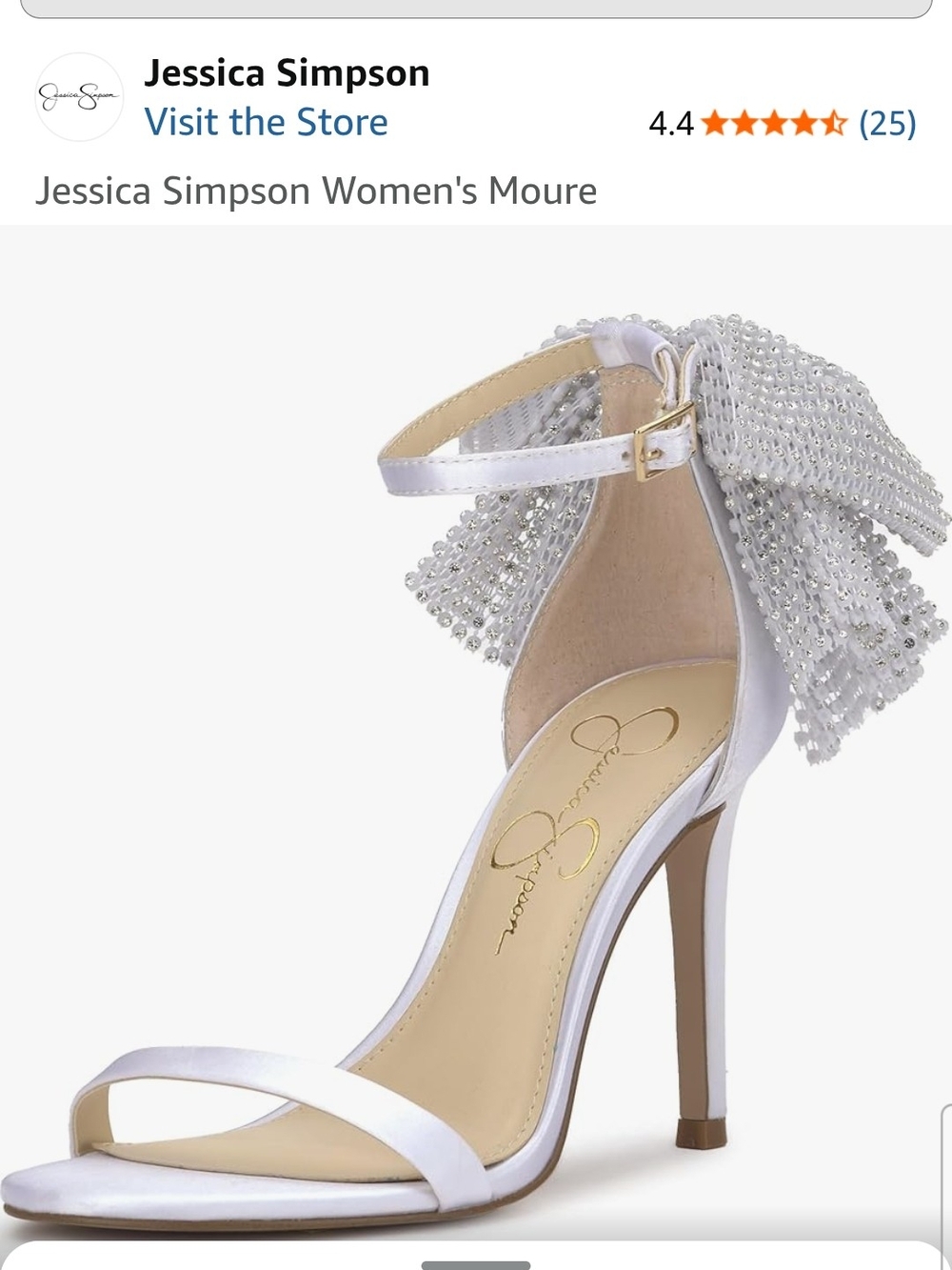 Jessica Simpson Silver Crystal-Embellished Ankle-Strap Stiletto